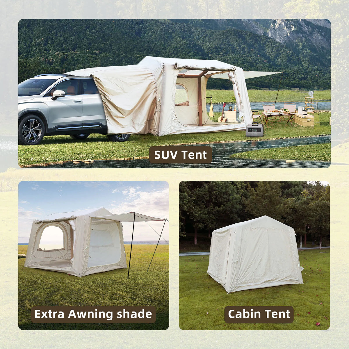Inflatable SUV Camping Tent Easy Setup Waterproof Glamping Shelter