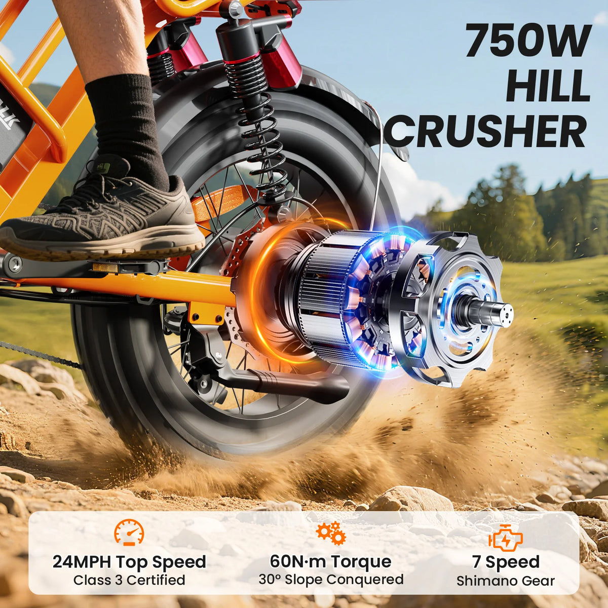 EILLEO SPACEWALK M7 Teen Electric Bike 750W Peak Motor