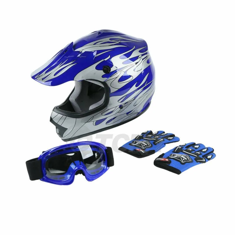 TCMT Youth Full Face Protective Motorcycle Cycling Helmet