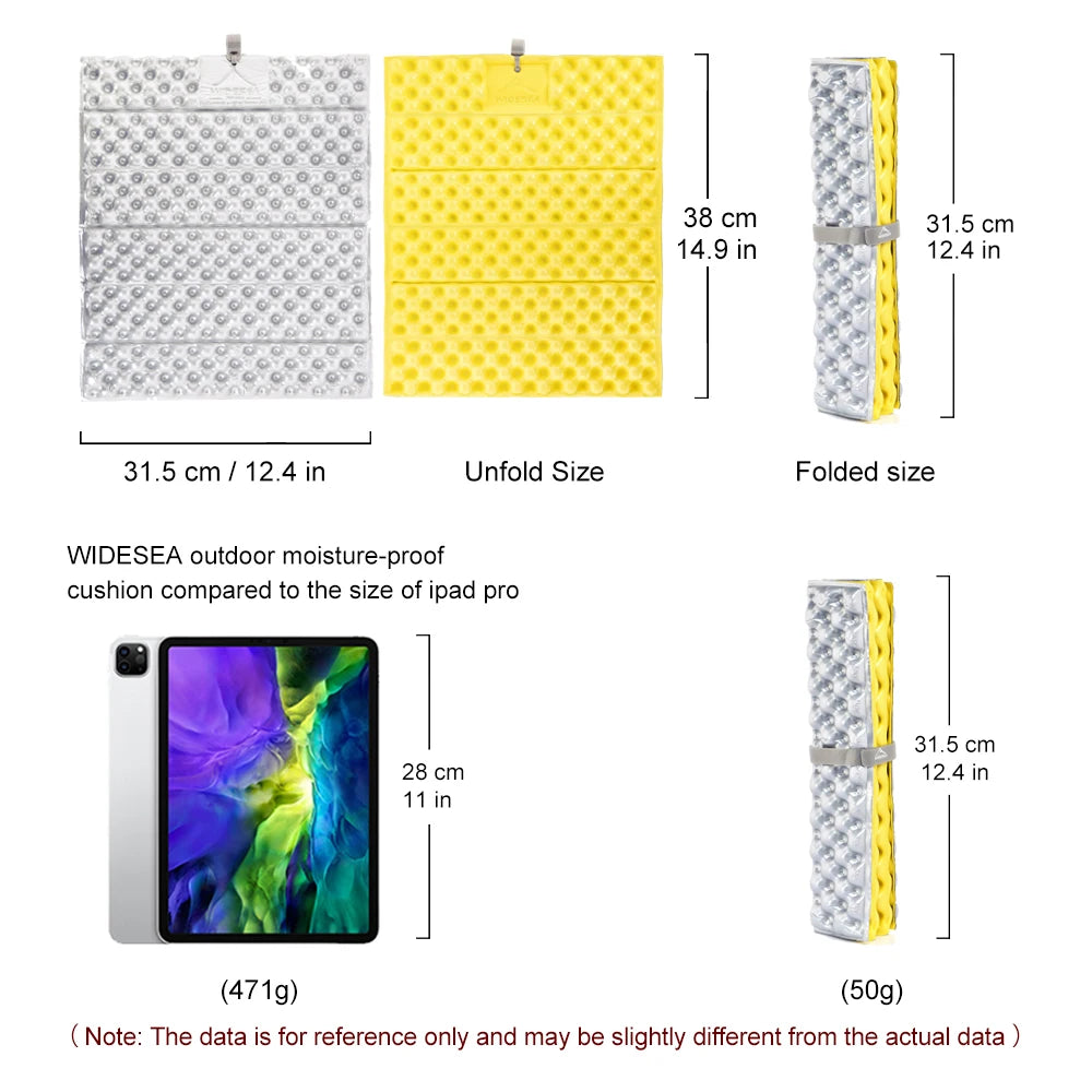 Widesea Outdoor Foldable Camping Mat Ultralight Seat Pad Waterproof