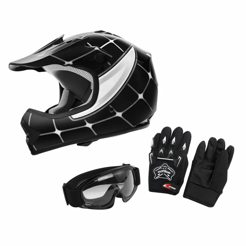 TCMT Youth Full Face Protective Motorcycle Cycling Helmet