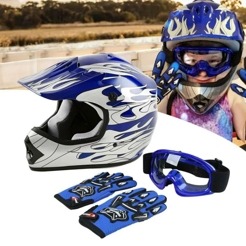 TCMT Youth Full Face Protective Motorcycle Cycling Helmet