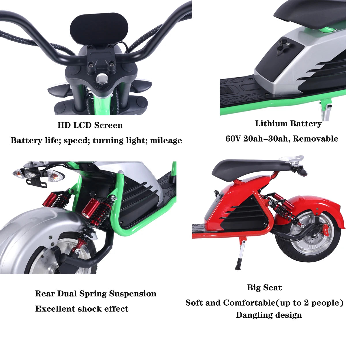 eHoodax M6 Electric Scooter 3000W Two Wheel Fat Tire