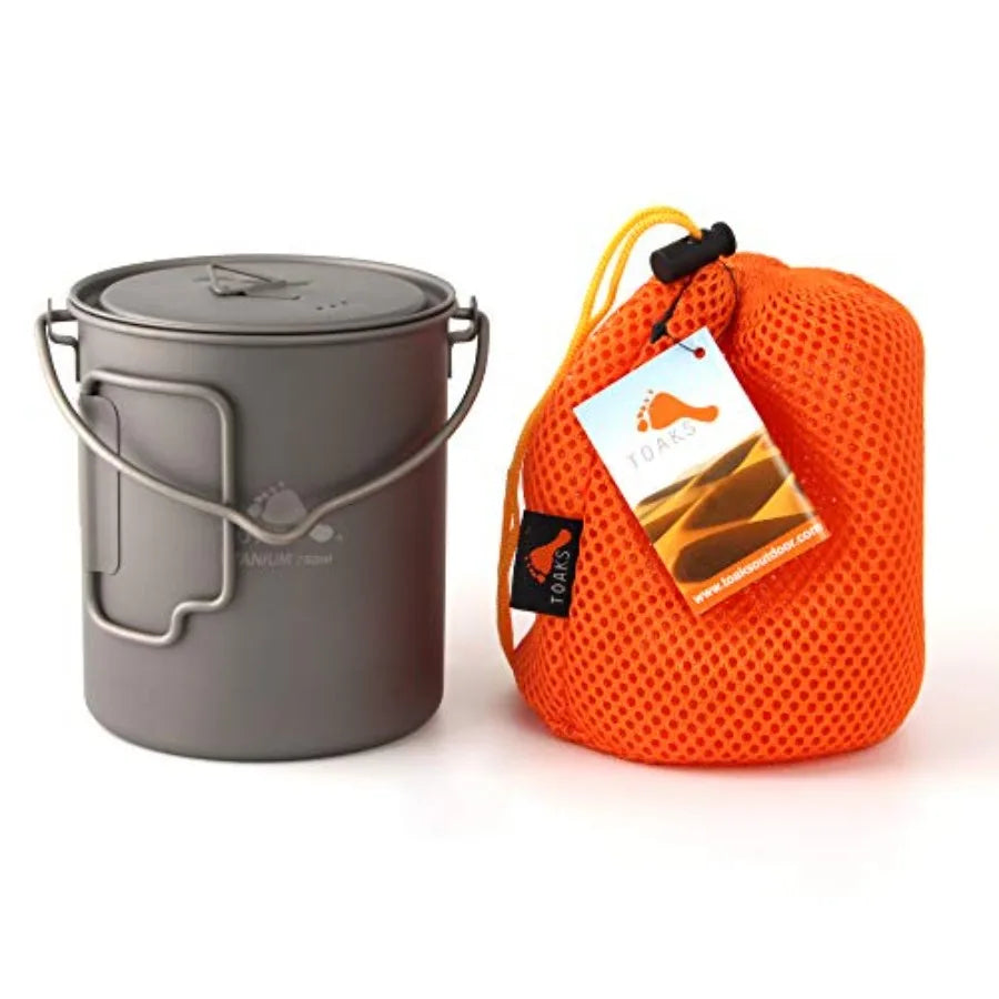 Stainless Steel Pot With Bail Handle For Ultralight Camping Backpacking