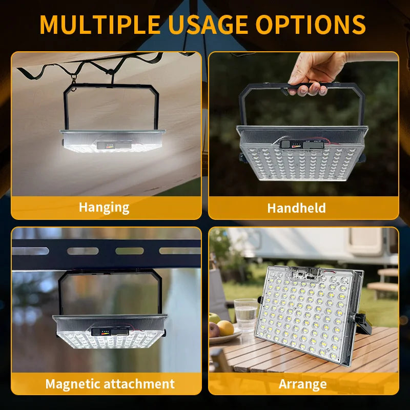 Morglad Solar LED Flashlight USB Rechargeable Outdoor Camping Lantern