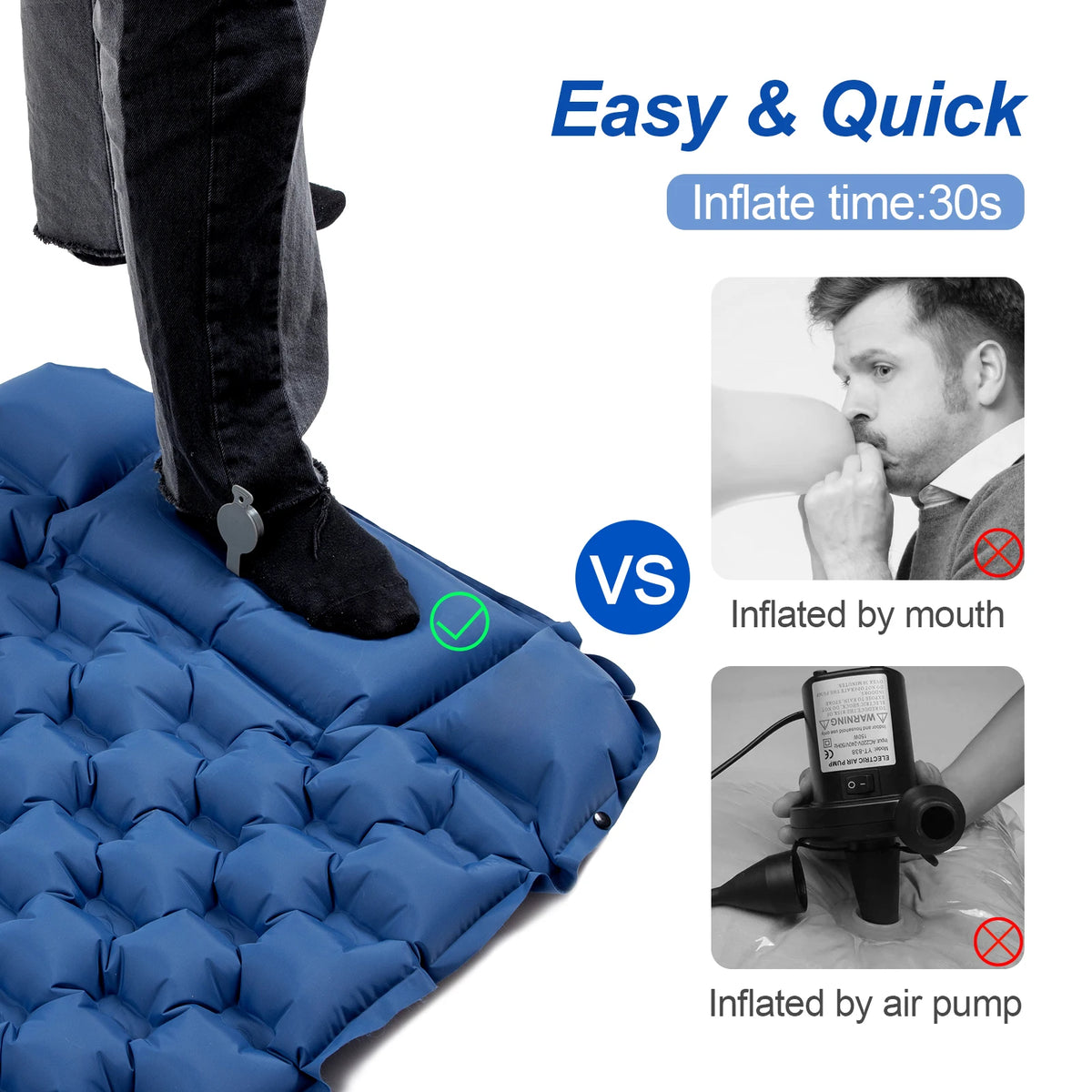 Waterproof Ultralight Air Mattress With Pillow Insulated Pad TPU
