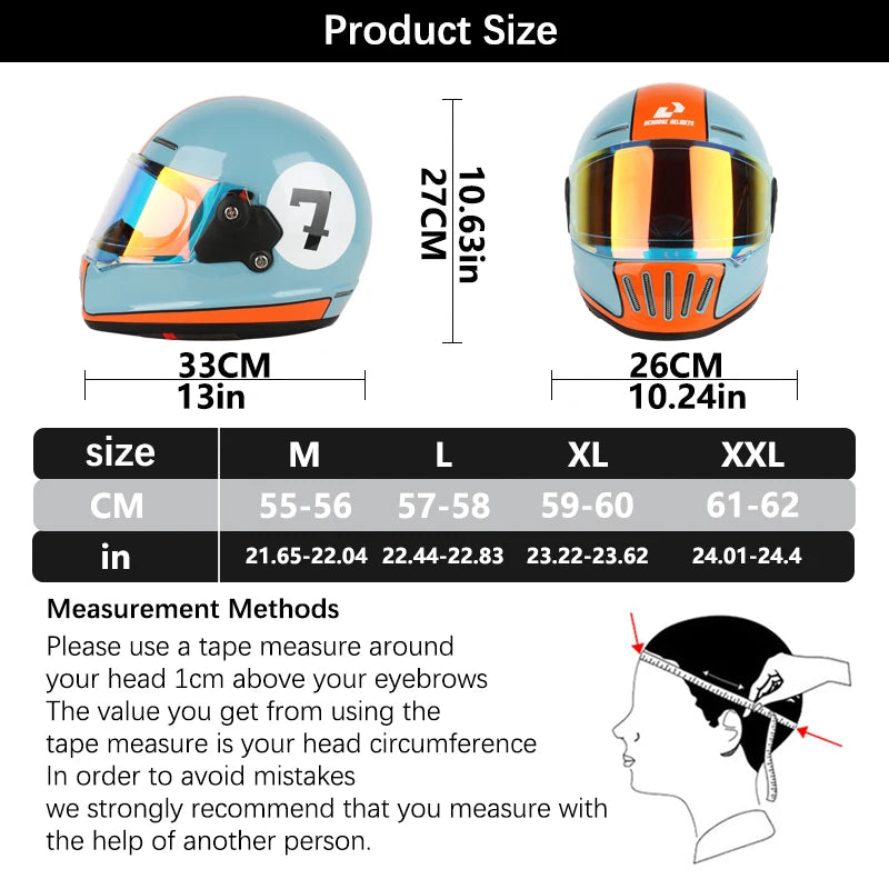 UCHOOSE DOT Certified Retro Open Face Motorcycle Helmet