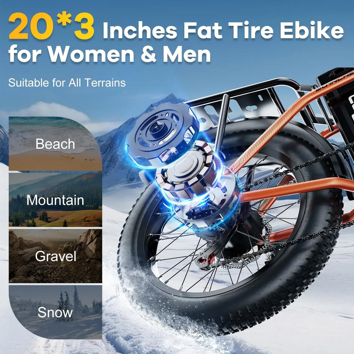 CYBERVELO 1000W Foldable Electric Bike EK4 EK5 Fat Tire