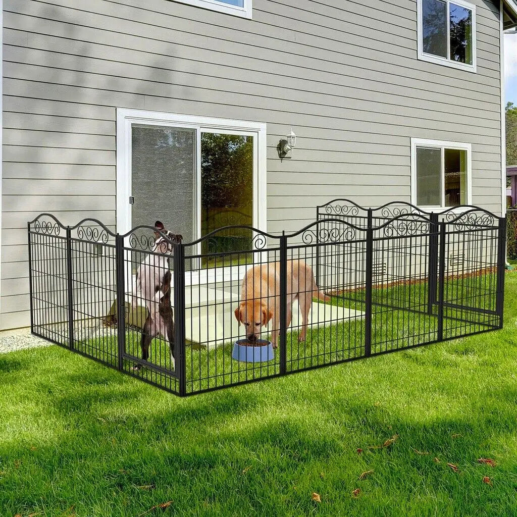 BINGOPAW 8 Panels Heavy Duty Metal Dog Playpen With Gate
