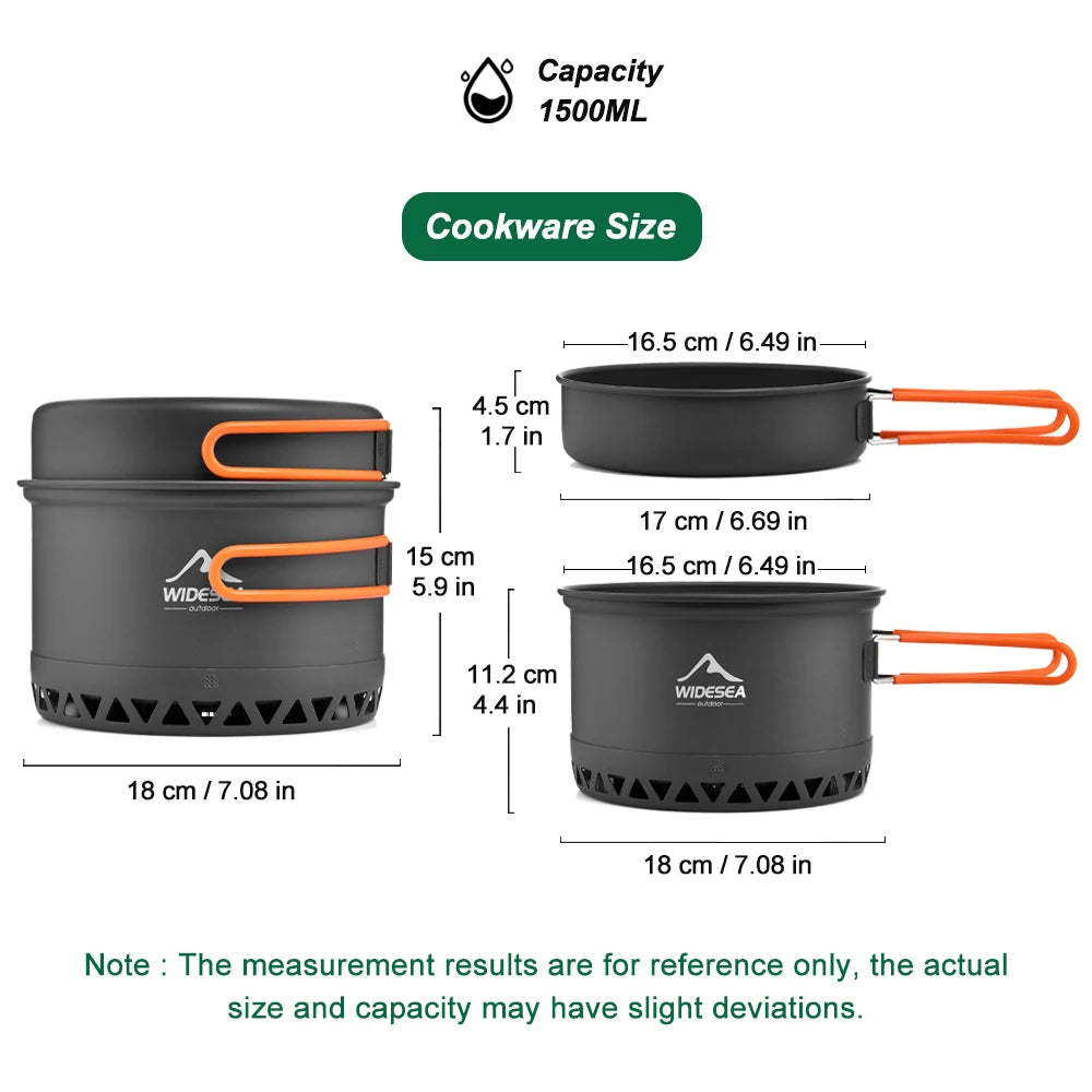 WIDESEA Outdoor Camping Cookware Set With Kettle And Utensils