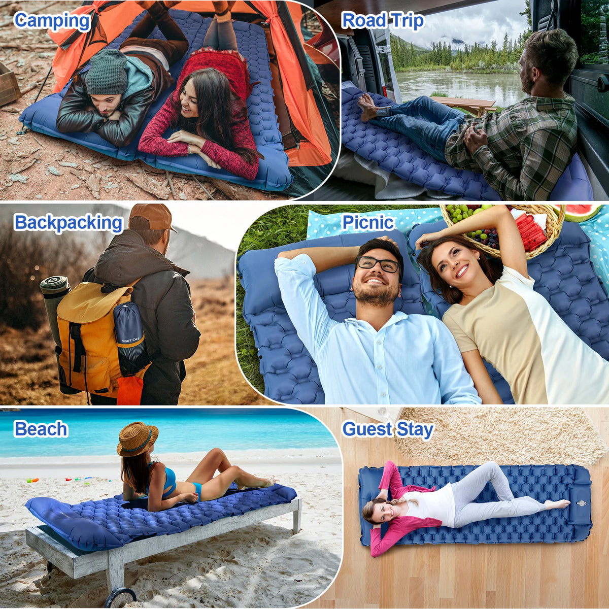 Waterproof Ultralight Air Mattress With Pillow Insulated Pad TPU