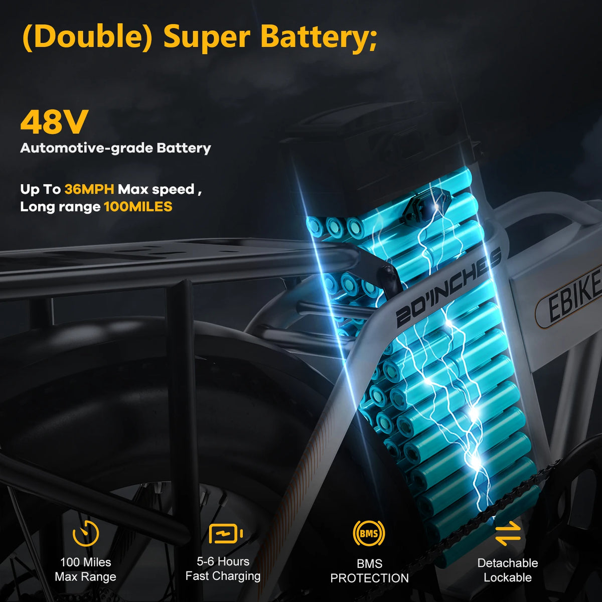 CYBERVELO 1000W Foldable Electric Bike EK4 EK5 Fat Tire