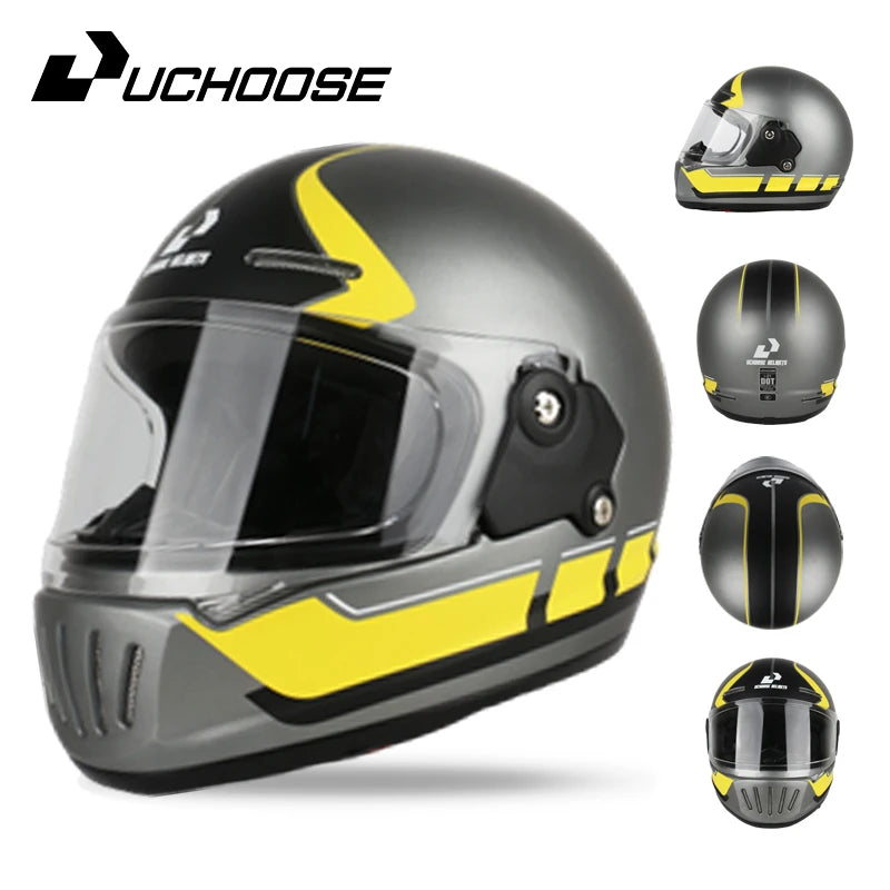UCHOOSE DOT Certified Retro Open Face Motorcycle Helmet