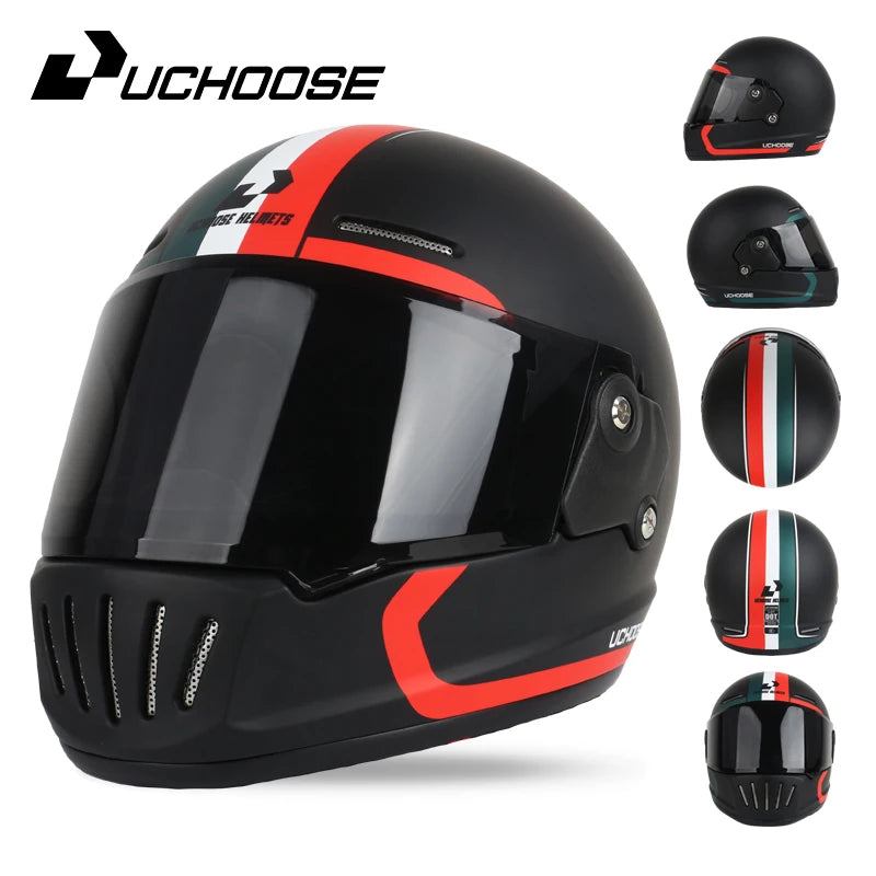 UCHOOSE DOT Certified Retro Open Face Motorcycle Helmet