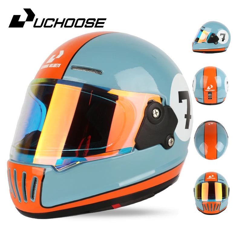 UCHOOSE DOT Certified Retro Open Face Motorcycle Helmet