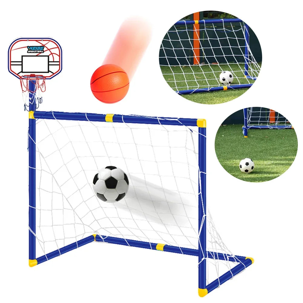 2 IN 1 Sports Toys Children's Basketball Stand Football Goal Toy Portable Indoor Outdoor Games Child Boys Kids Birthday Gifts