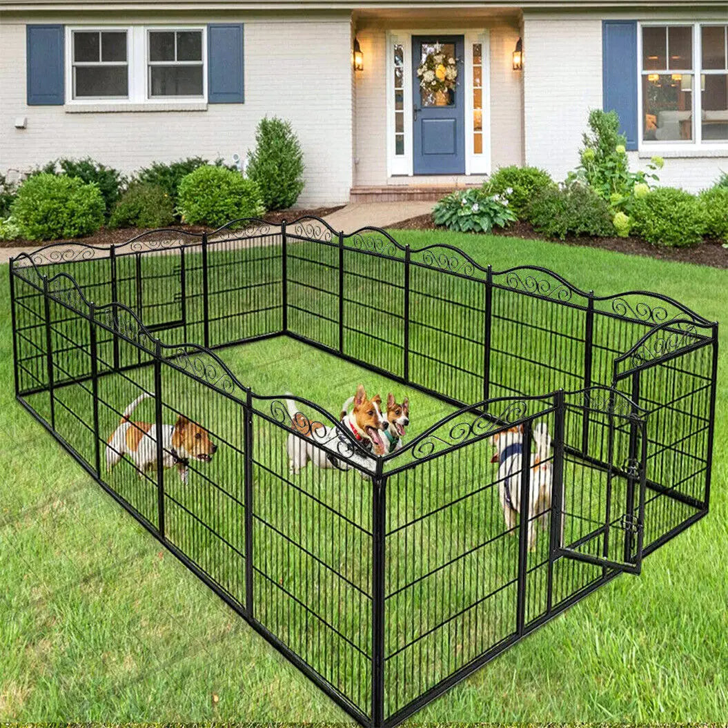 BINGOPAW 8 Panels Heavy Duty Metal Dog Playpen With Gate