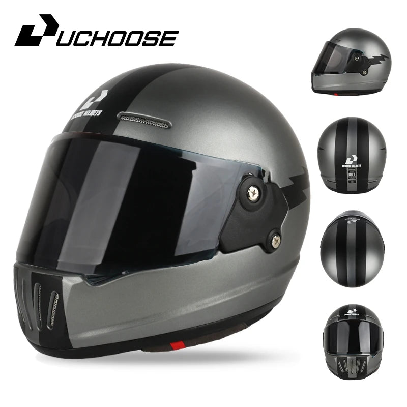 UCHOOSE DOT Certified Retro Open Face Motorcycle Helmet