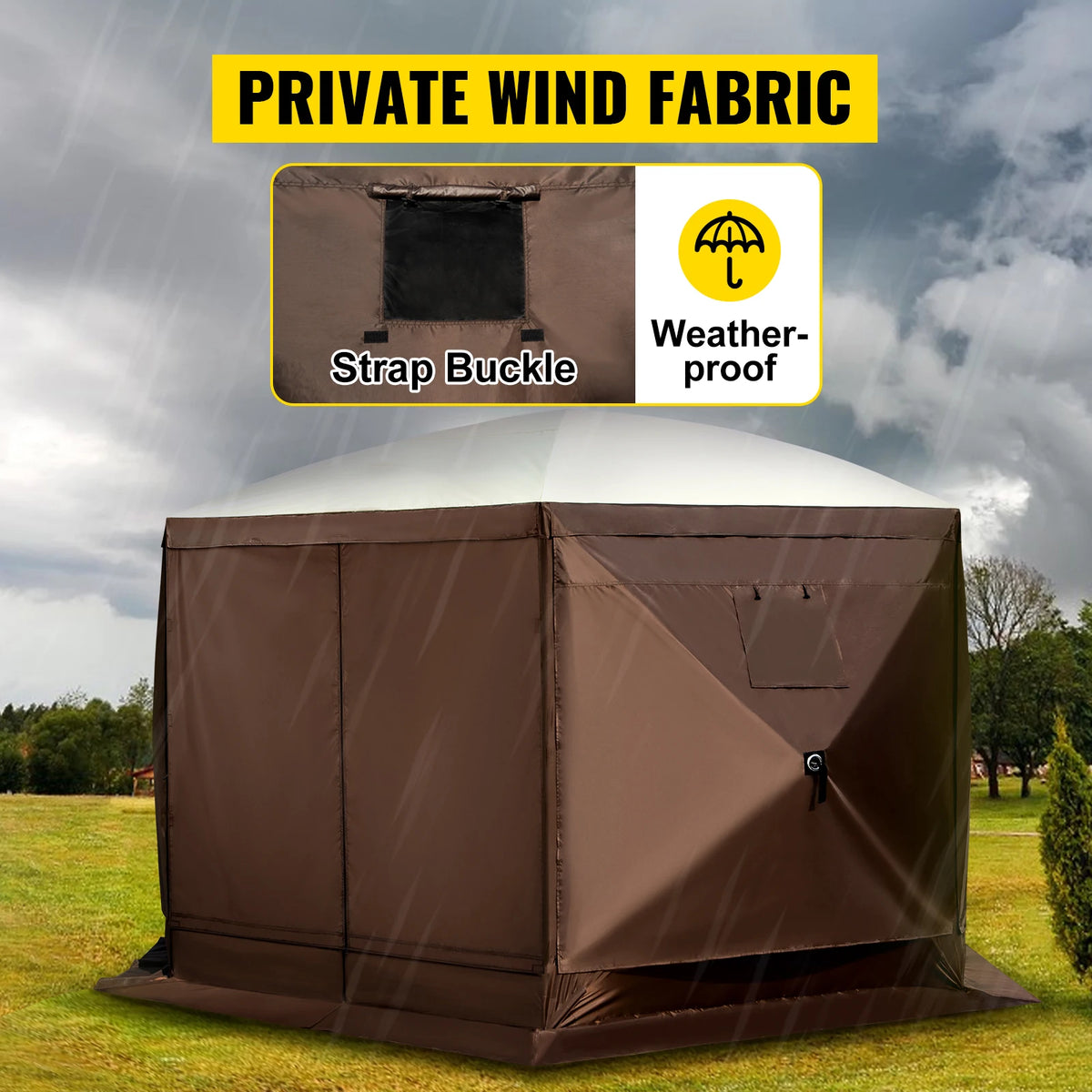 SucceBuy Pop Up Camping Gazebo Canopy Shelter Six Sided Shade