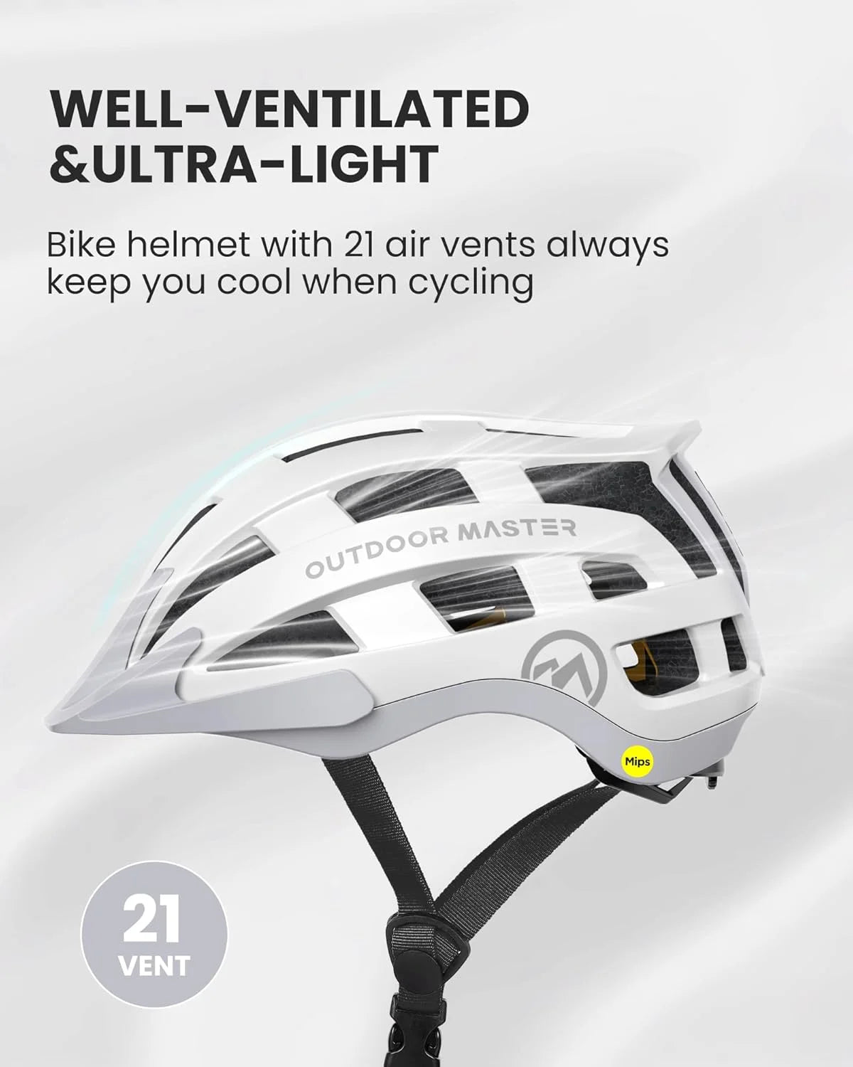 Lightweight Mips Cycling Helmet With Rechargeable Led Tail Light