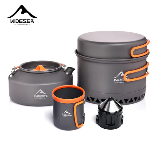 WIDESEA Outdoor Camping Cookware Set With Kettle And Utensils
