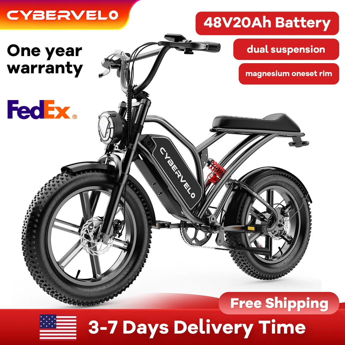 CYBERVELO EK11 Full Suspension Electric Bike For Adults
