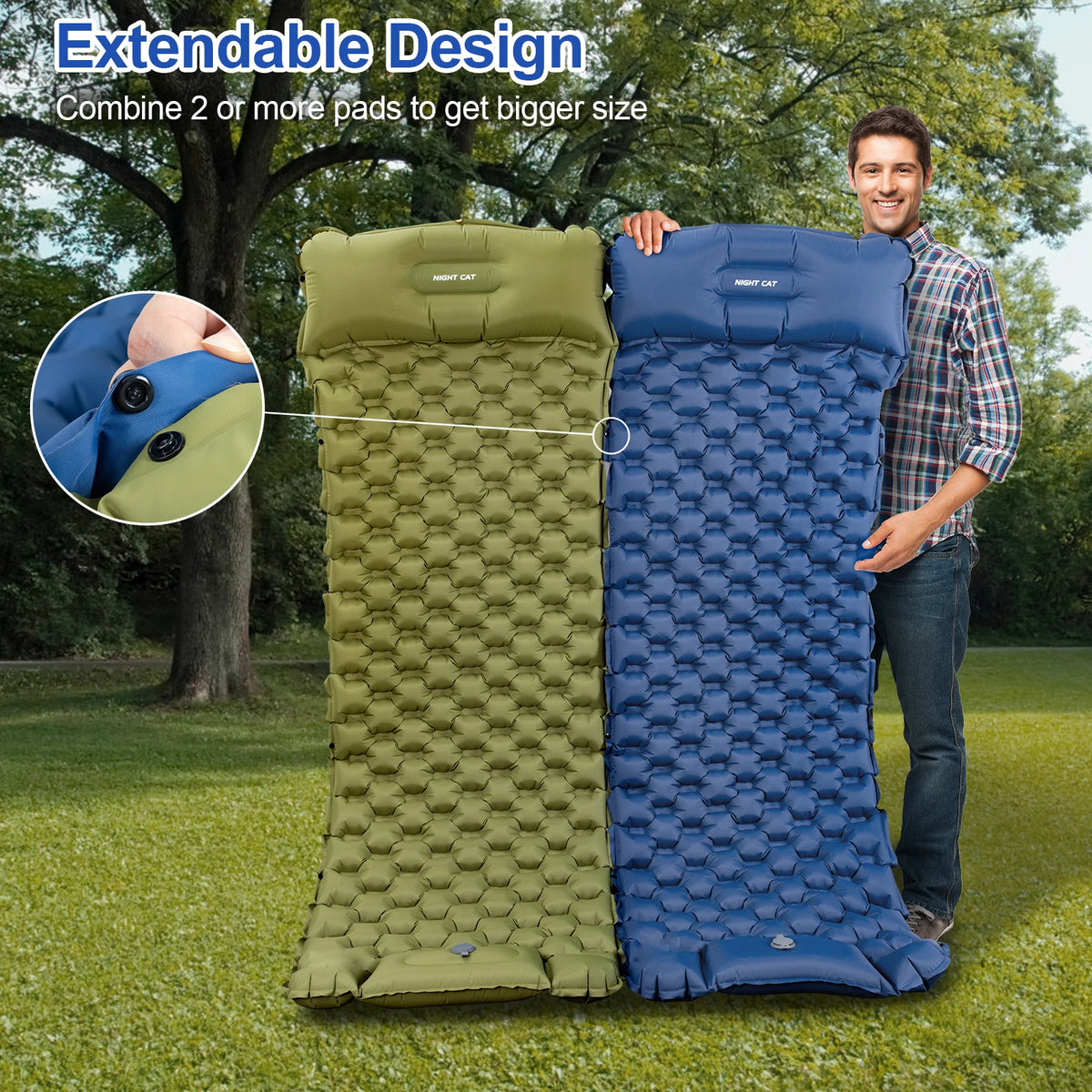 Waterproof Ultralight Air Mattress With Pillow Insulated Pad TPU