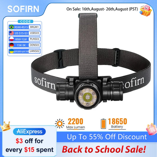 Sofirn Hs21 Sft40 Rechargeable Led Headlamp With Usb C Charging
