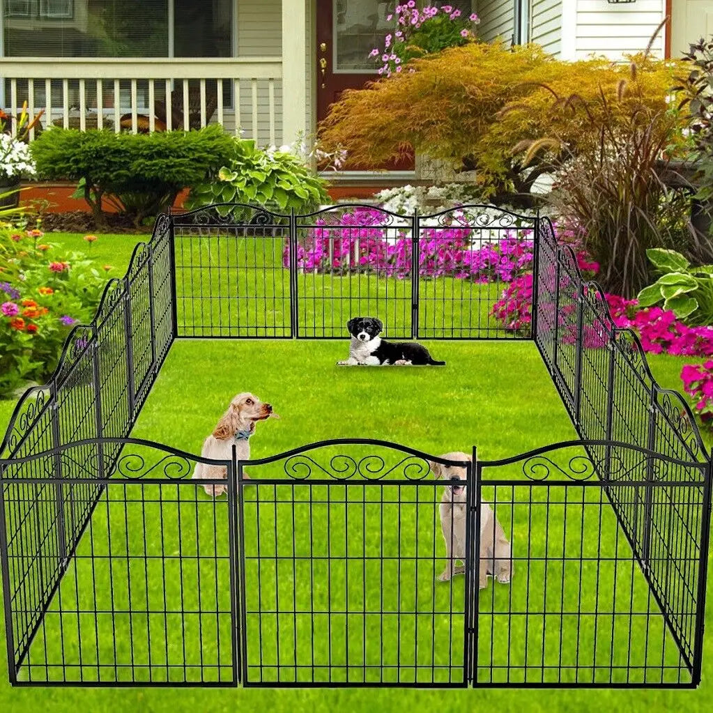 BINGOPAW 8 Panels Heavy Duty Metal Dog Playpen With Gate