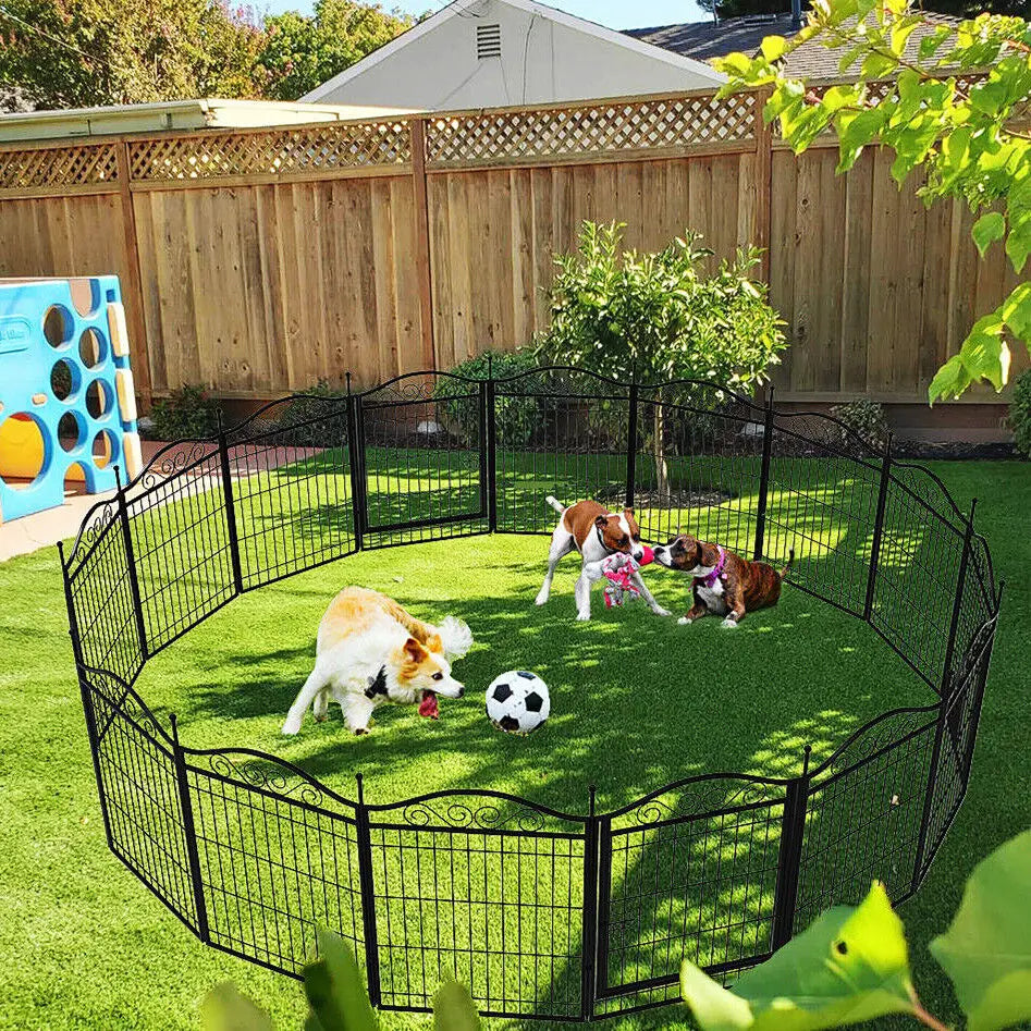 BINGOPAW 8 Panels Heavy Duty Metal Dog Playpen With Gate