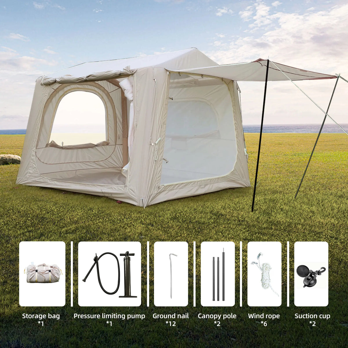 Inflatable SUV Camping Tent Easy Setup Waterproof Glamping Shelter