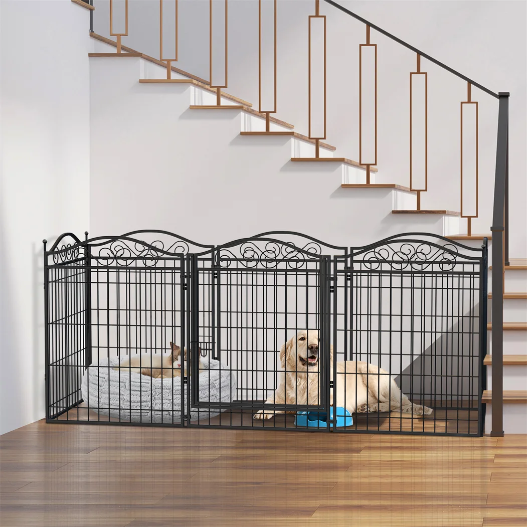 BINGOPAW 8 Panels Heavy Duty Metal Dog Playpen With Gate