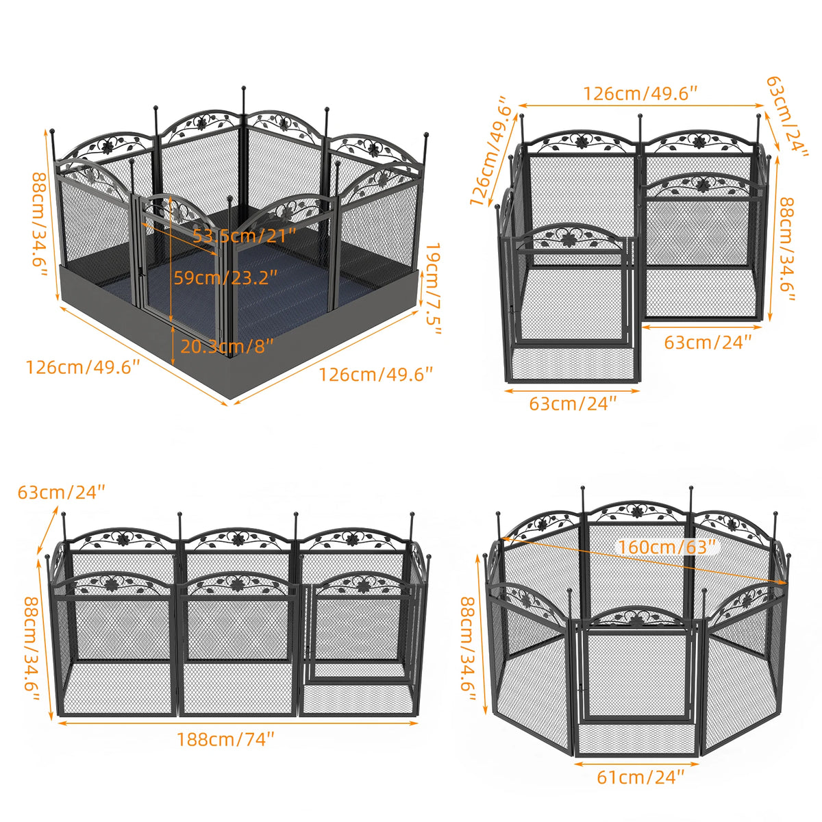 BINGOPAW Heavy Duty Dog Playpen For Indoor Outdoor Use With Waterproof Pad