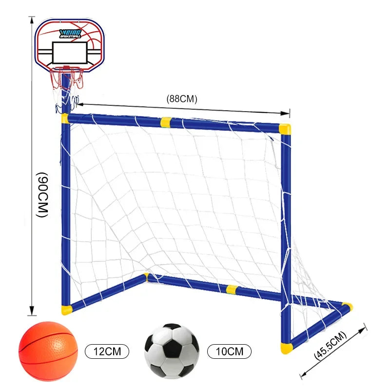 2 IN 1 Sports Toys Children's Basketball Stand Football Goal Toy Portable Indoor Outdoor Games Child Boys Kids Birthday Gifts