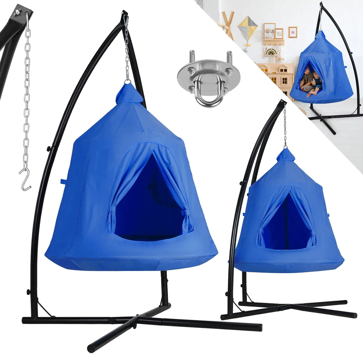 Homfa Hanging Hammock Stand With Play Tent Swing Chair Frame