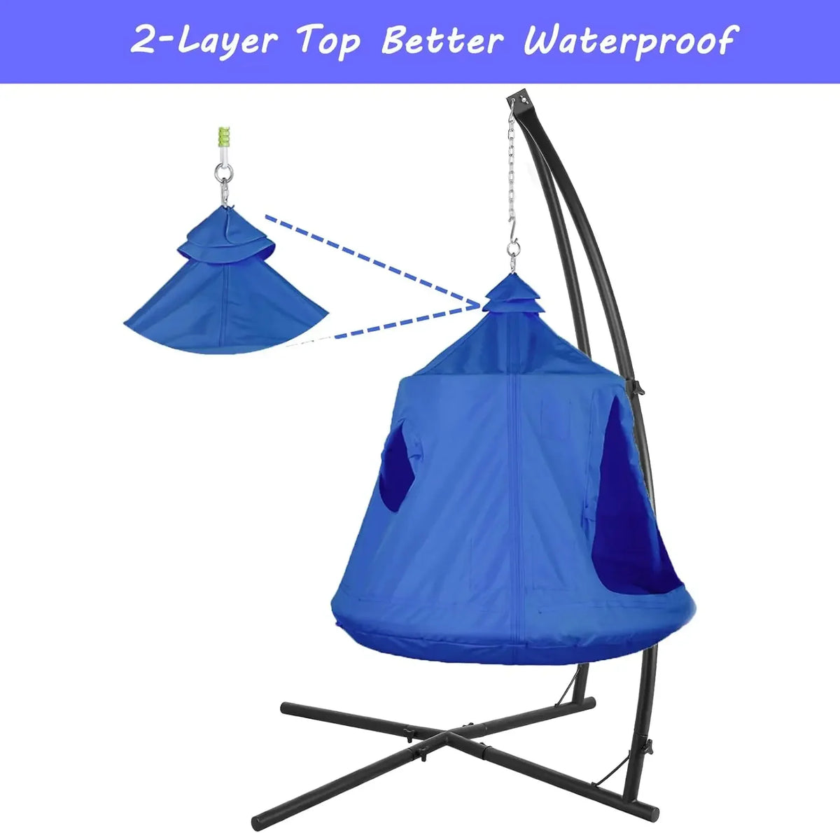 Homfa Hanging Hammock Stand With Play Tent Swing Chair Frame