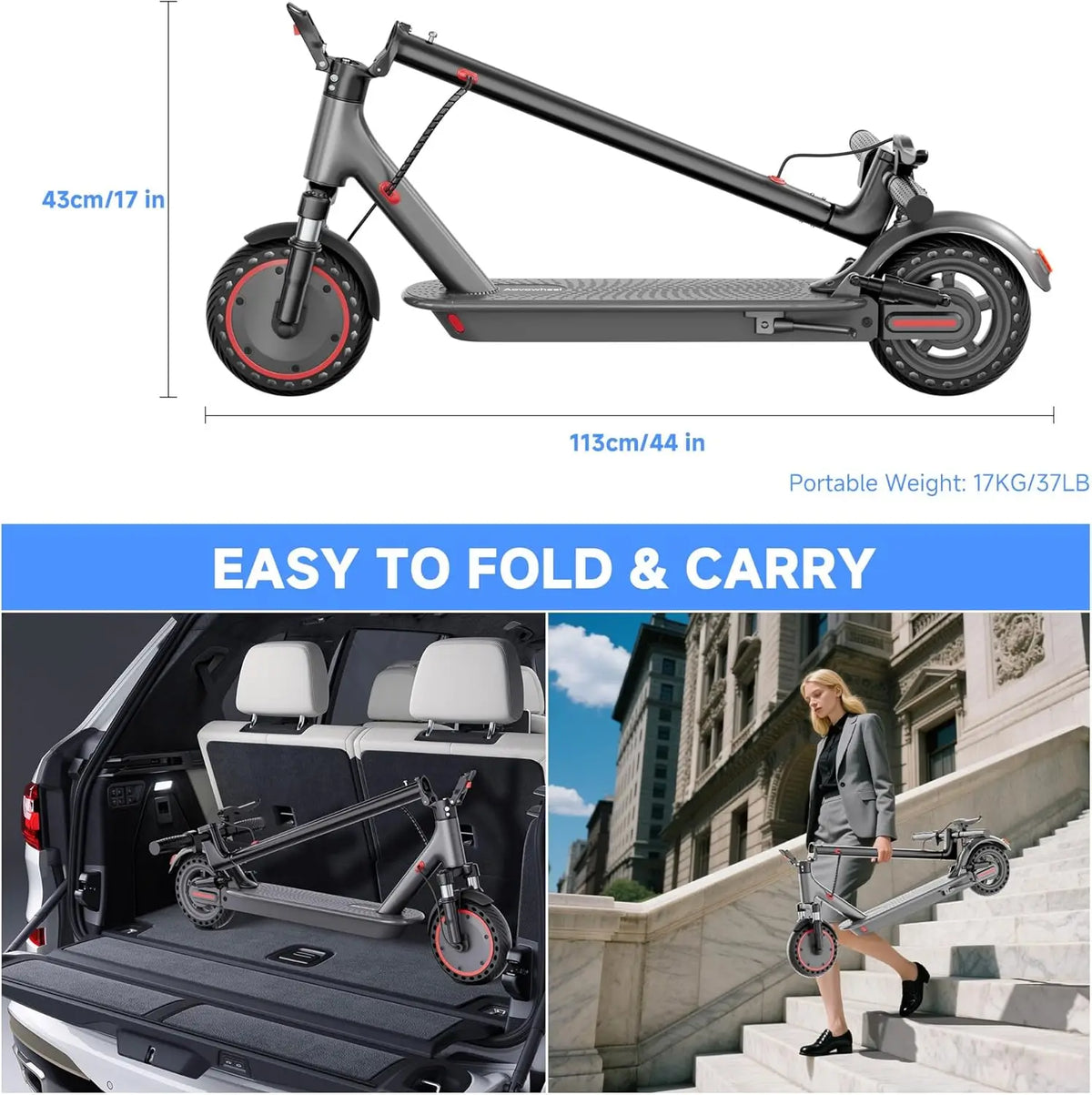 AOVOPRO Electric Scooter With Powerful Motor And App Control
