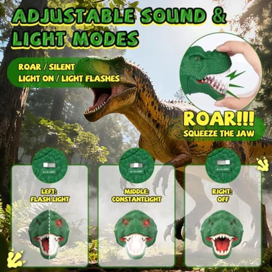 T-Rex Dinosaur Headlamp With Roar And Silent Led Light