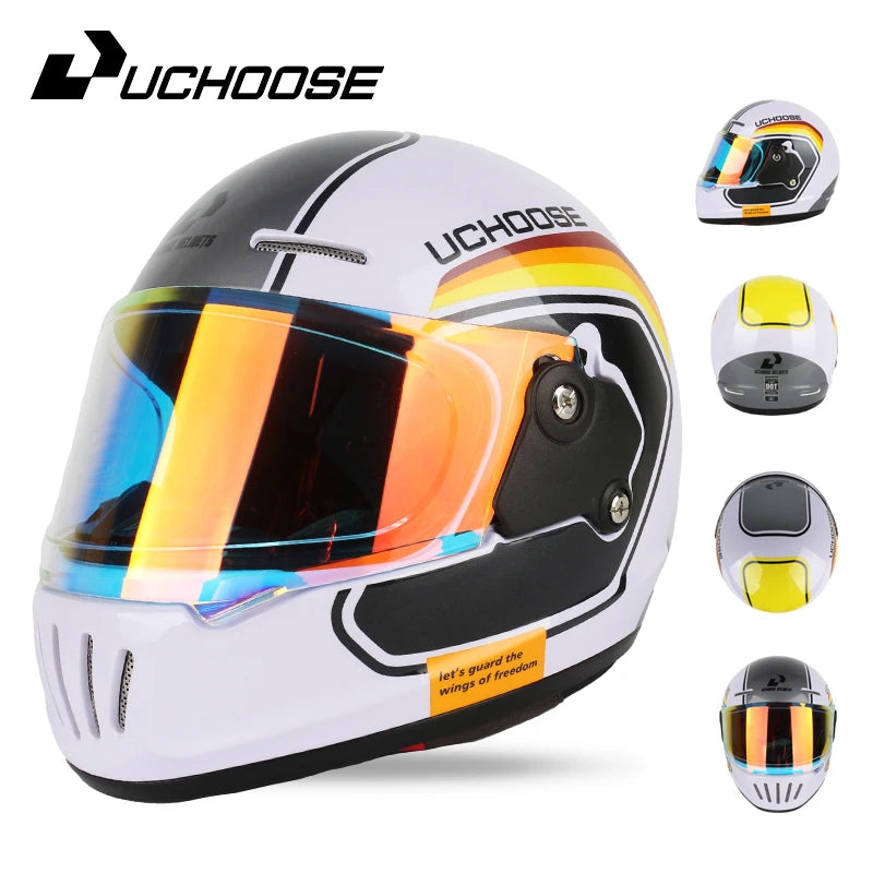 UCHOOSE DOT Certified Retro Open Face Motorcycle Helmet