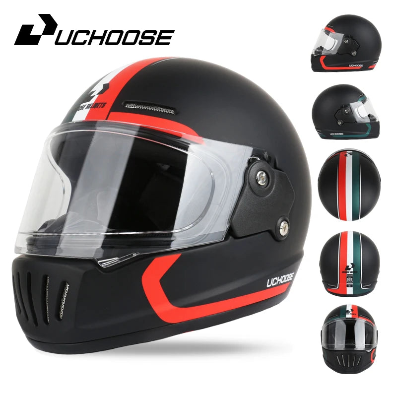 UCHOOSE DOT Certified Retro Open Face Motorcycle Helmet
