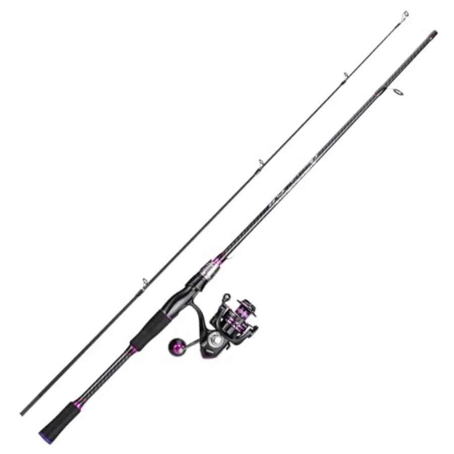 Spinning Rod And Reel Combo Carbon Glass Fiber Rod Set
