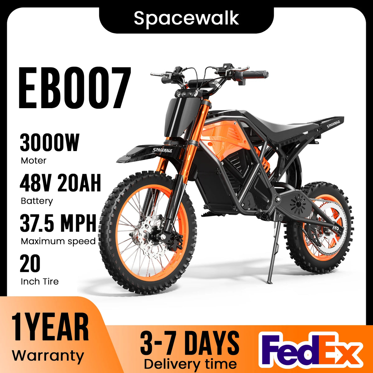 EILLEO SPACEWALK 48V 3000W Electric Dirt Bike for Adults