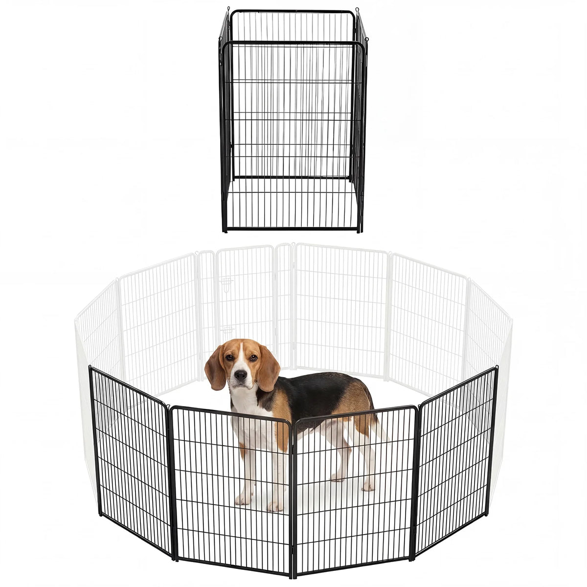 JHK 6 Panel Metal Dog Playpen Foldable Outdoor Pet Fence