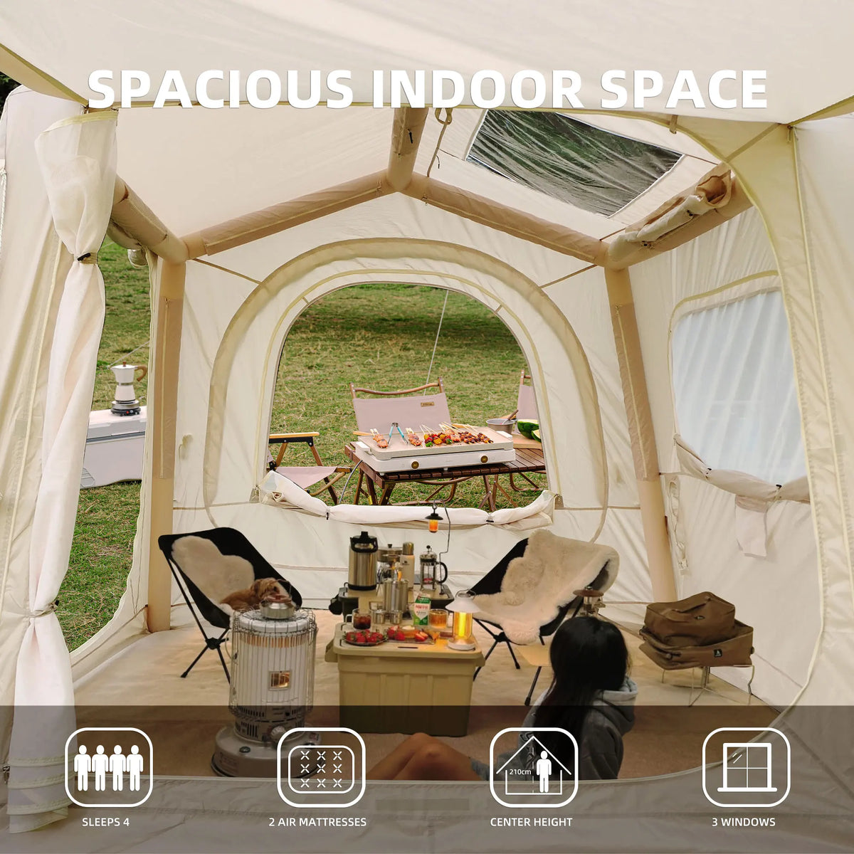 Inflatable SUV Camping Tent Easy Setup Waterproof Glamping Shelter