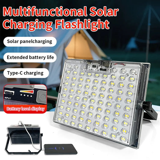 Morglad Solar LED Flashlight USB Rechargeable Outdoor Camping Lantern