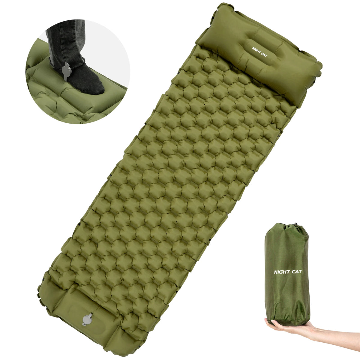 Waterproof Ultralight Air Mattress With Pillow Insulated Pad TPU