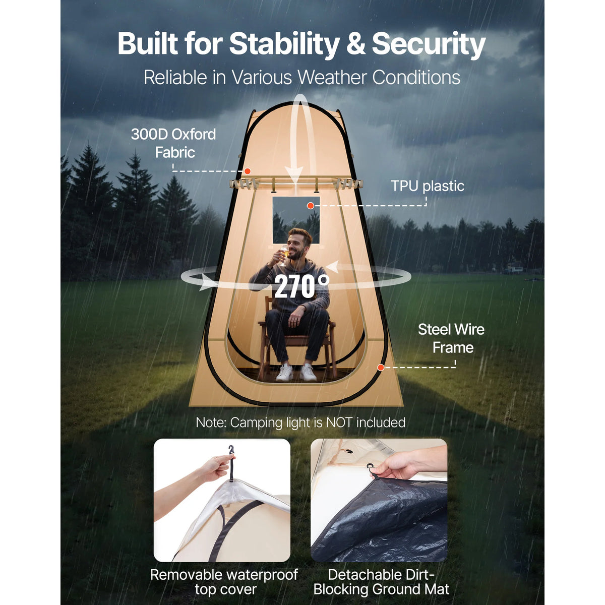 SucceBuy Pop Up Sports Tent Waterproof Pod With Top Cover