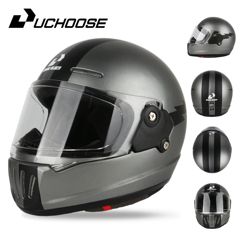 UCHOOSE DOT Certified Retro Open Face Motorcycle Helmet