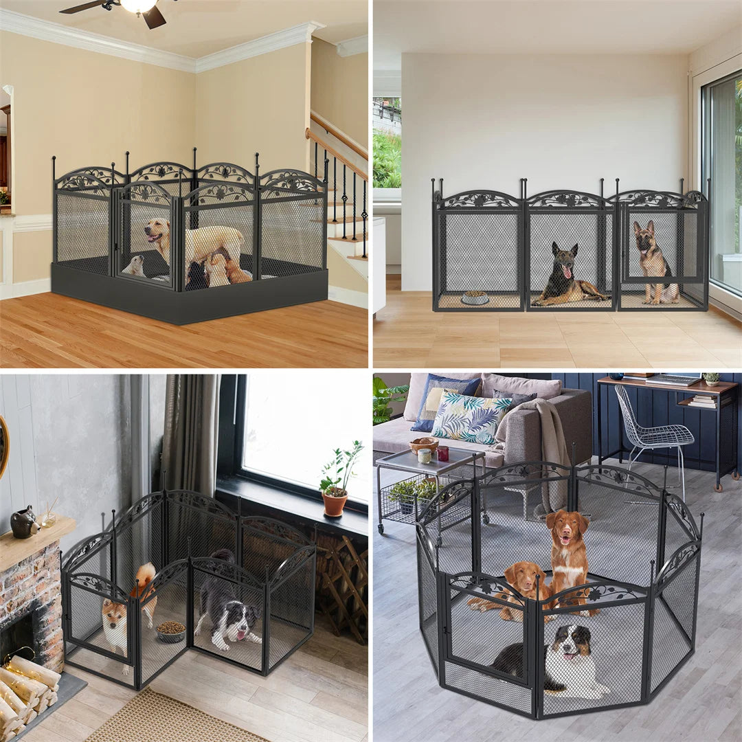 BINGOPAW Heavy Duty Dog Playpen For Indoor Outdoor Use With Waterproof Pad