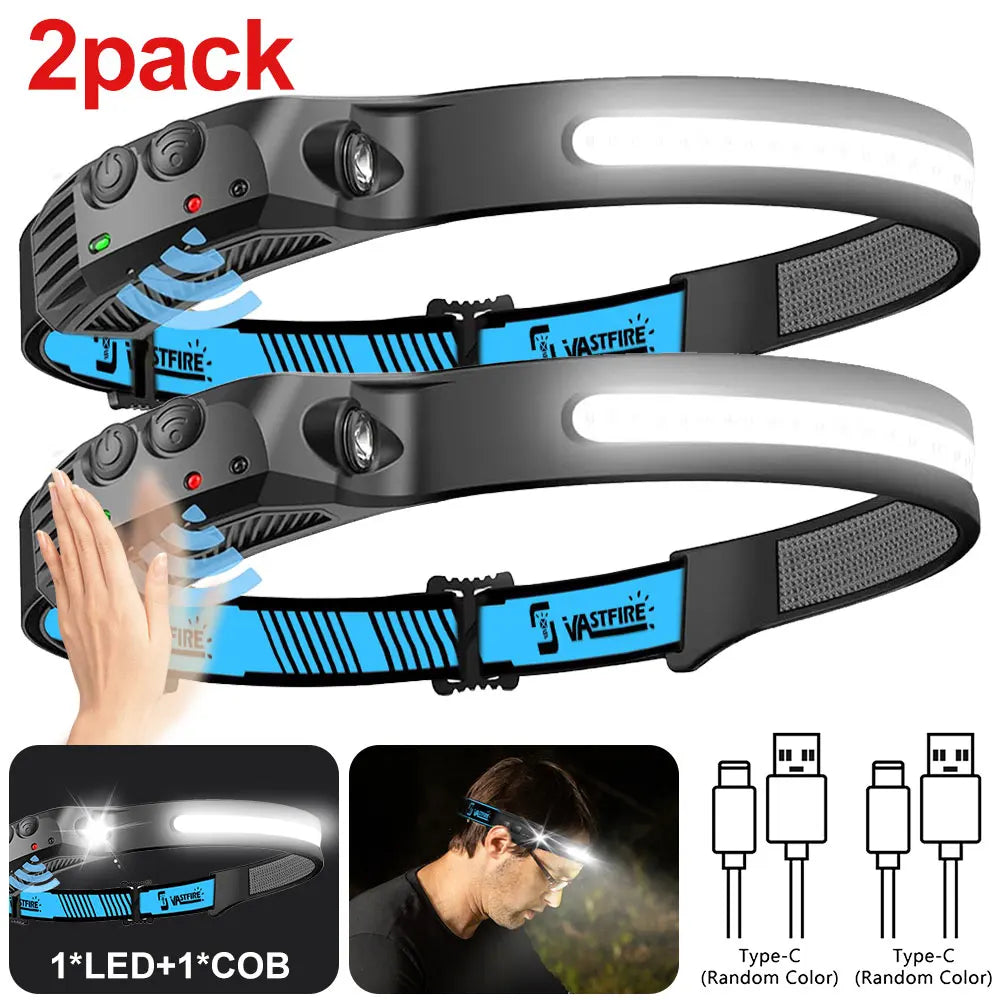 Vastfire Led Headlamp Usb Rechargeable Motion Sensor Outdoor Light